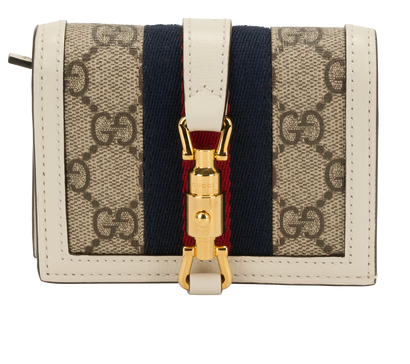 Gucci Jackie 1961 Card Case Wallet, &pound;250, Accessories, Beige/White, Canvas, Front view